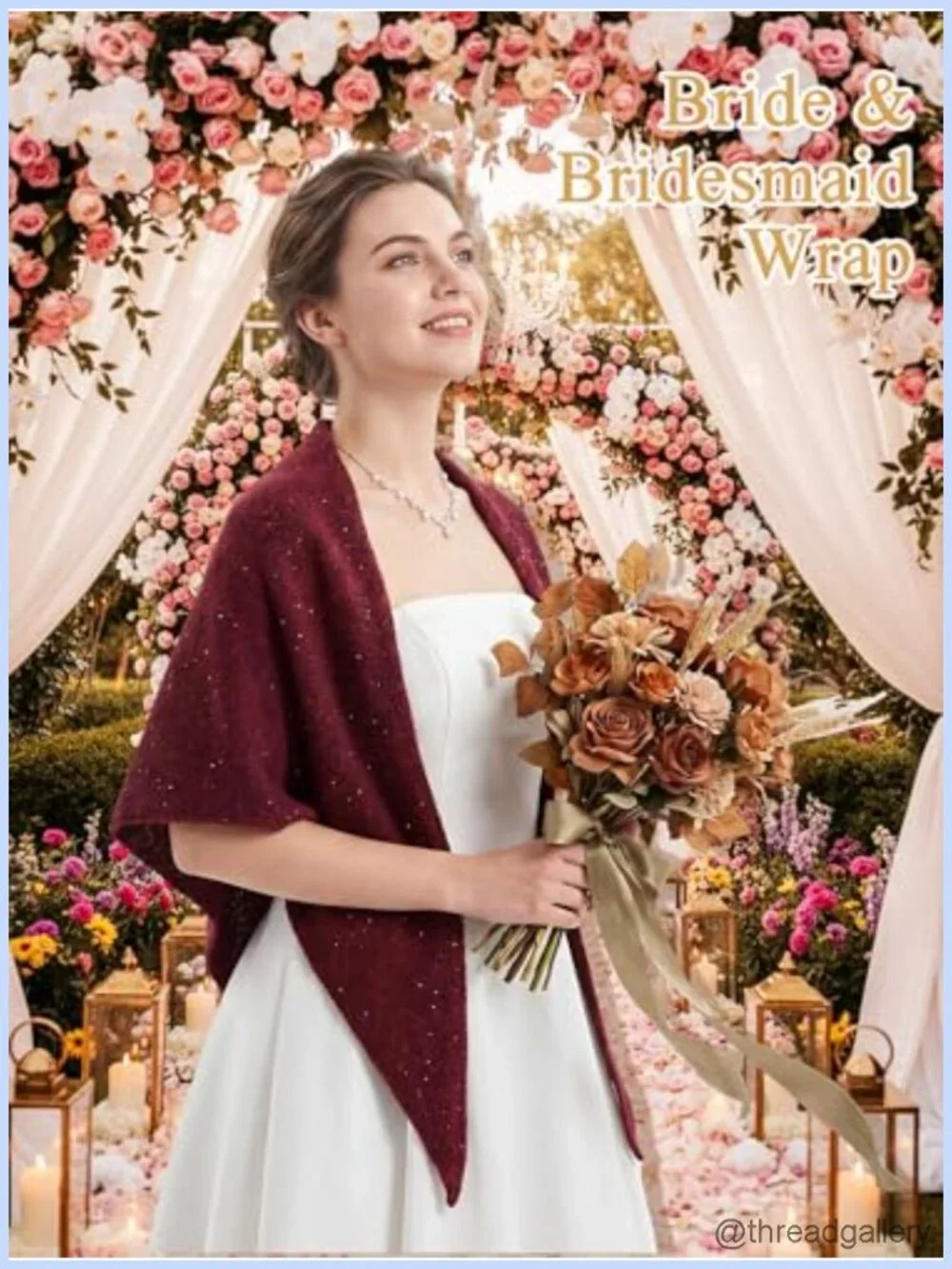 Women Sequin Shawl Wrap Triangle Poncho Wool Blend Capelet Evening Party